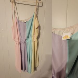 Pastel Pretty Sour Skater Dress with Tie Straps - 2xl